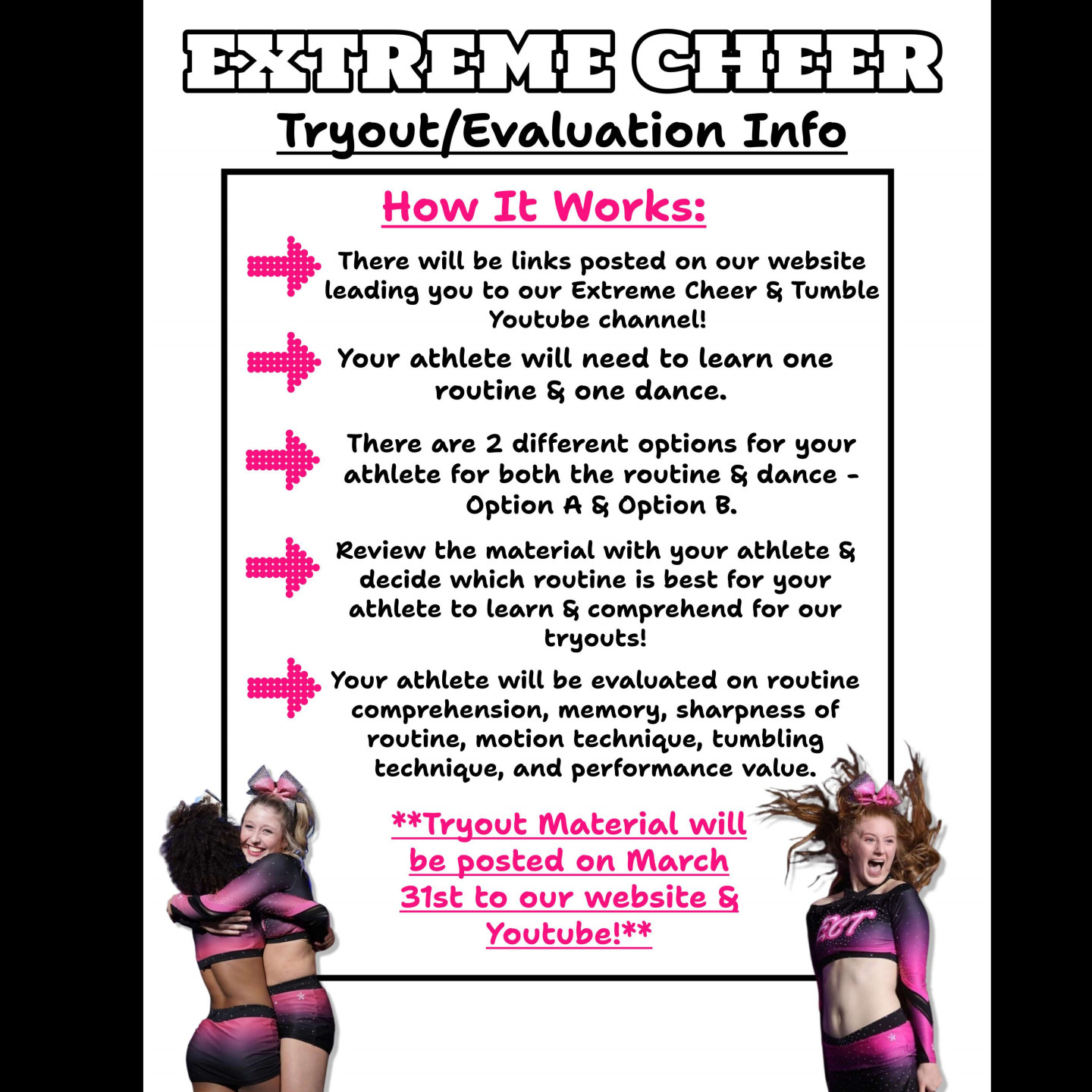 2023 2024 Tryout Material Extreme Cheer & Tumble
